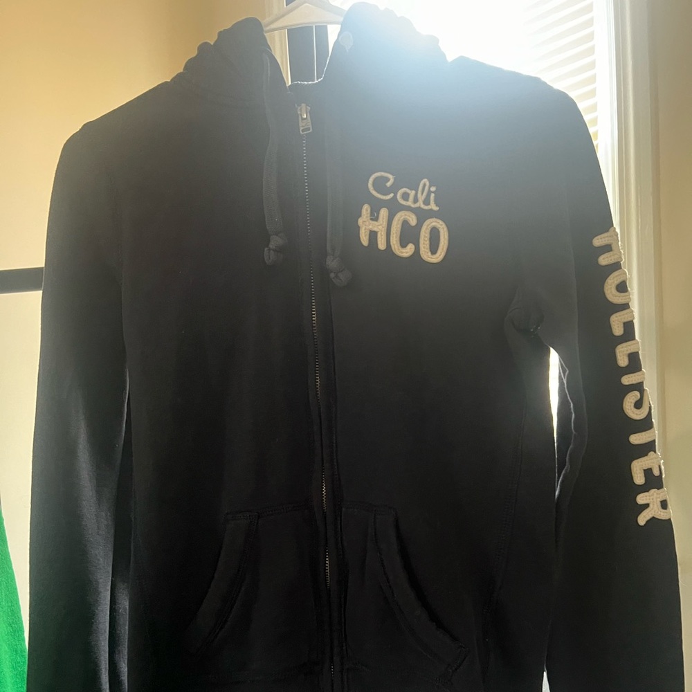 Navy blue Hollister zip up hoodie